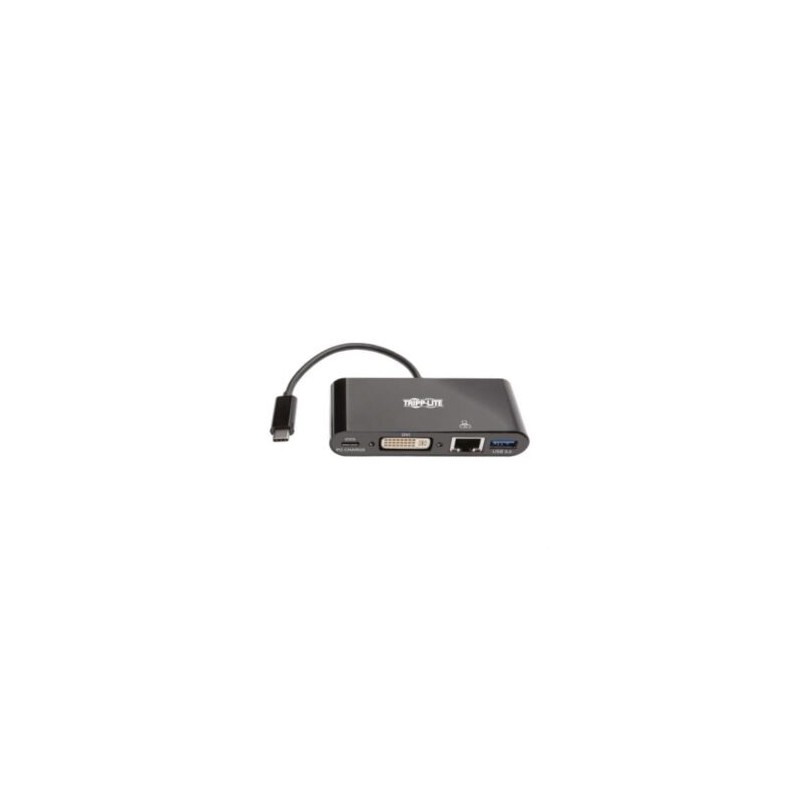 Adaptador Multipuerto Tripp Lite USB-C/Dvi/USB-A/GbE Carga PD Color Negro