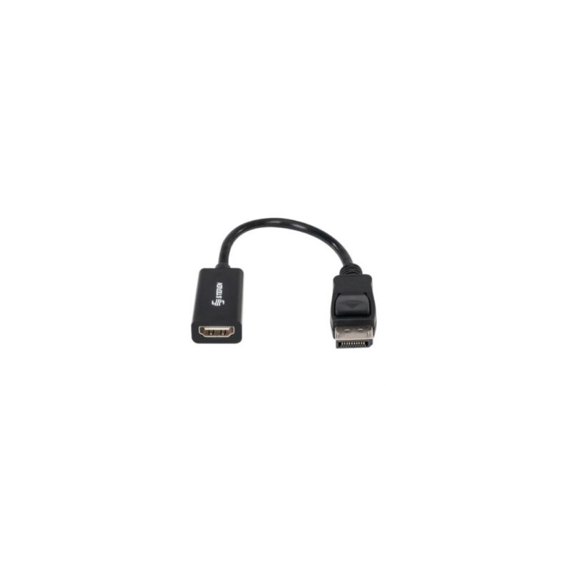 Adaptador Steren DisplayPort a HDMI Salida de Video Color Negro