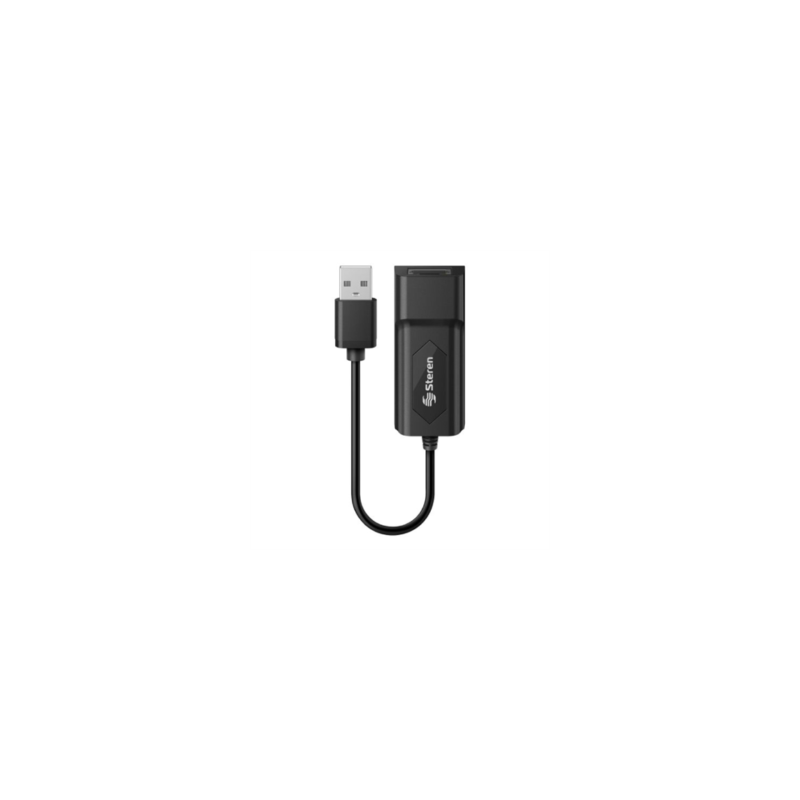 Adaptador Steren USB a Fast Ethernet RJ45 Color Negro