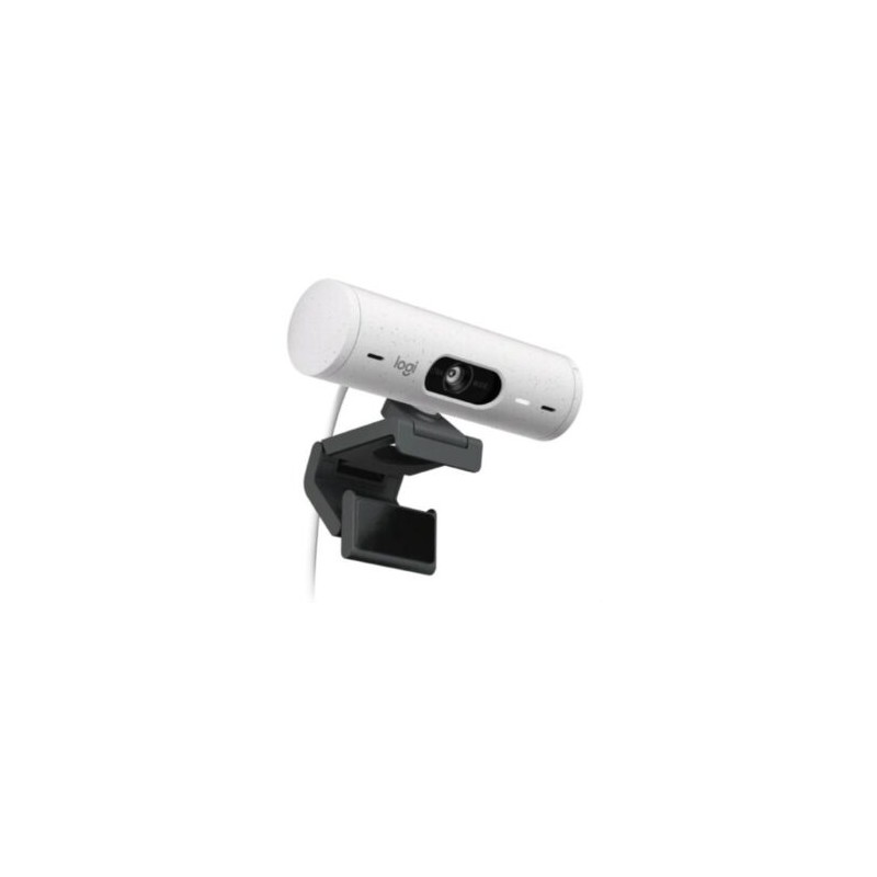 Cámara Web Logitech Brio 500 FHD Resolución 1080p Corrección Iluminación Encuadre Automático Color Blanco Crudo