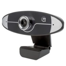Cámara Web Manhattan Alta Definición HD 720p USB Micrófono Base Ajustable Color Negro