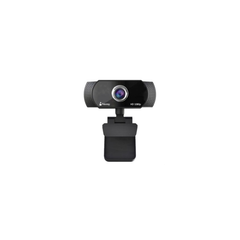 Cámara Web Nextep FHD 1080P USB Ajuste 360° Color Negro