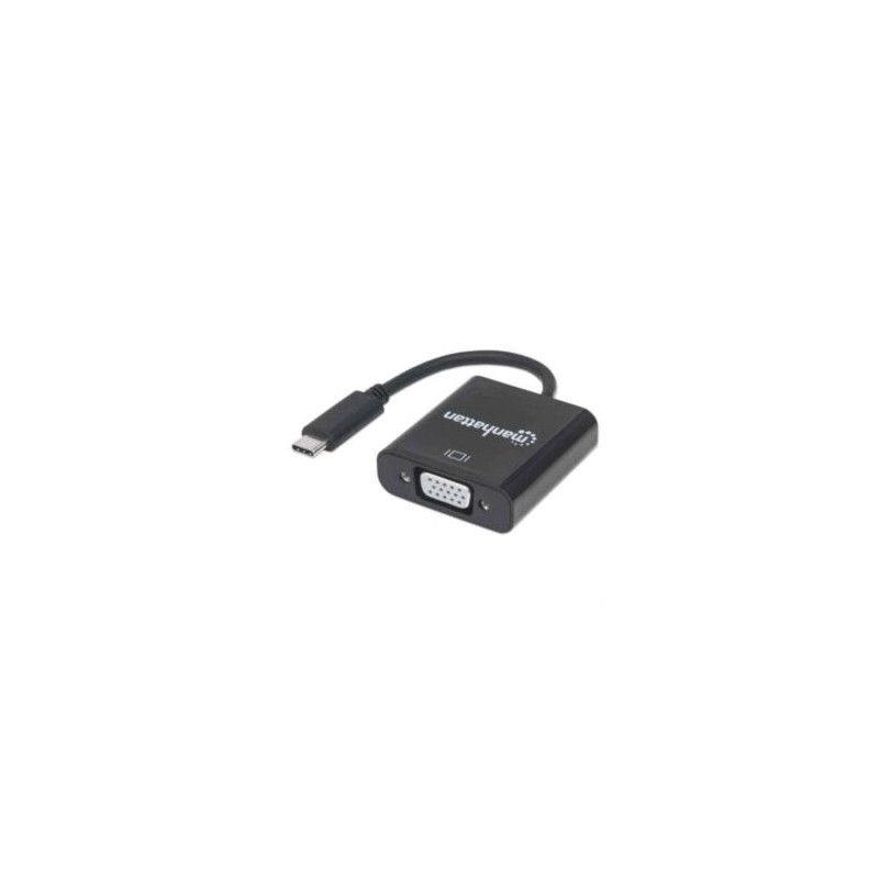 Convertidor Manhattan Video USB-C 3.1 a VGA-H Color Negro