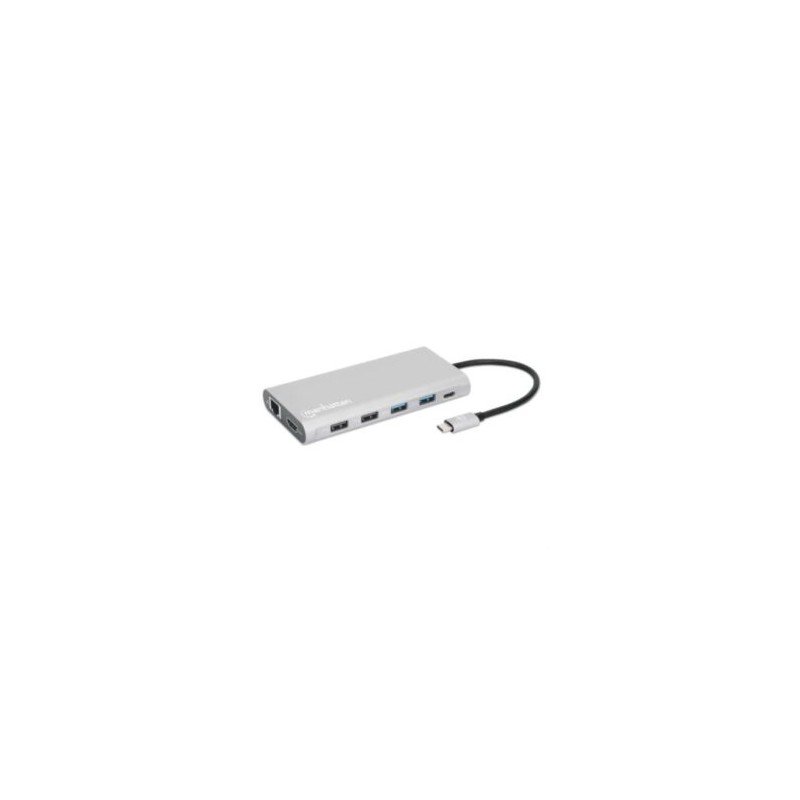 Docking Manhattan USB-C para Triple Monitor HDMI/USB-C/PD/SD/micro SD
