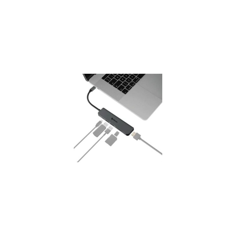 Estación de Conexión Steren USB C 6 en 1 Color Negro