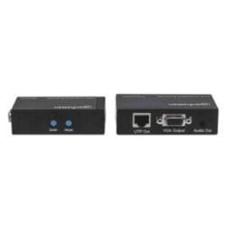 Extensor Manhattan Video SVGA+Audio Vía Cat 5/6 30m Color Negro