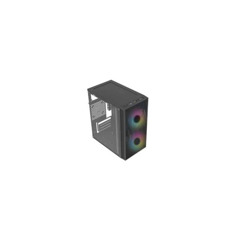 Gabinete Acteck Compacto Mini Torre Fuji GC470 Max MB M-ATX Fuente ATX 500w Panel Izq Acrilico  Frente Malla 1xUSB 3.0  2xFan RG