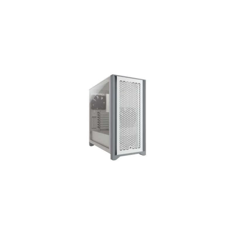 Gabinete Gamer Corsair 4000D AirFlow Media Torre ATX mATX ITX Cristal Templado 2xFan Blanco Sin Fuente