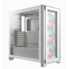 Gabinete Gamer Corsair ICUE 4000X RGB Media Torre ATX mATX ITX Cristal Templado 3xFan RGB Blanco Sin Fuente