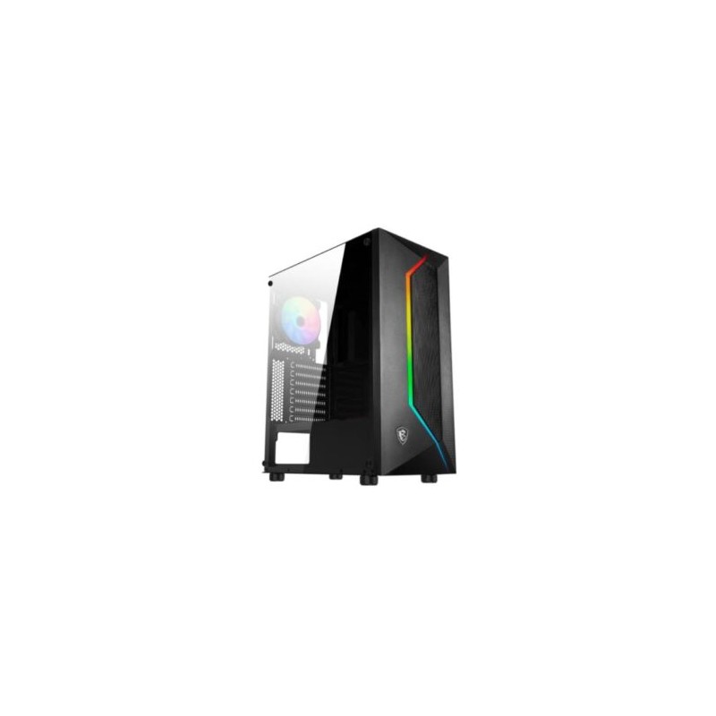 Gabinete Gamer MSI MAG Vampiric 100R Mid Tower ITX mATX ATX 2xFan Cristal Templado Color Negro