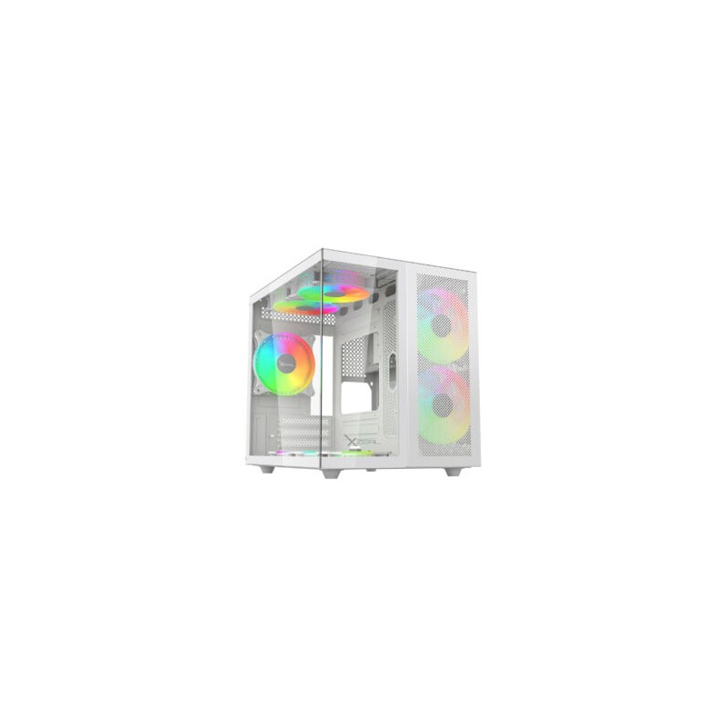 Gabinete Xzeal Cubo M-ATX/ITX Blanco 3 Ventiladores ARGB