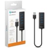 Hub Steren USB 3.0 de 4 Puertos Cable 12.5cm Color Negro