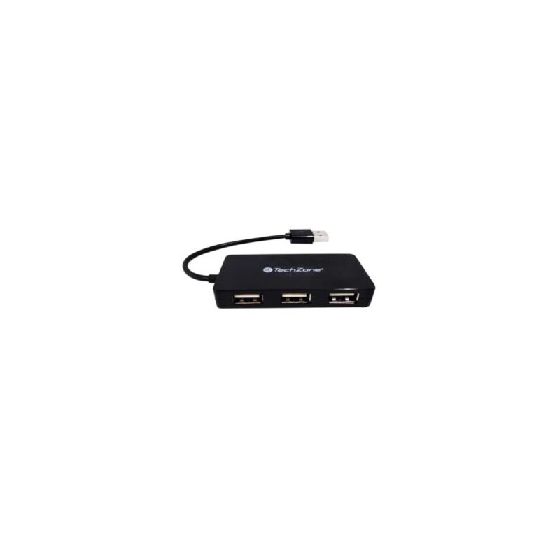 Hub TechZone 4 Puertos USB 2.0 Color Negro