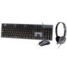Kit Alámbrico Perfect Choice 3en1 Teclado-Mouse-Diadema para Oficina Color Azul