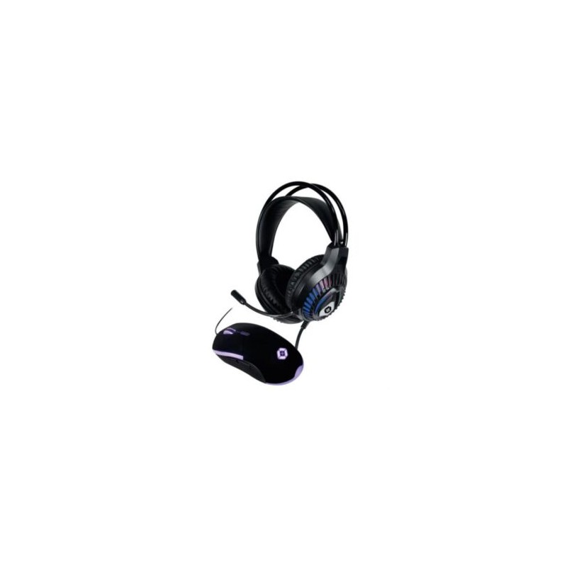 Kit Gamer Vortred Raito 2 en 1 Alámbrico Diadema+Mouse Color Negro