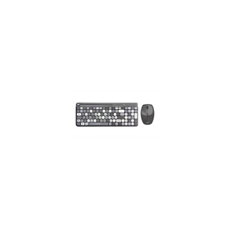 Kit Teclado y Mouse Acteck Creator Chic Colors MK470 Inalámbrico 2xBaterías AAA Incluidas Color Gris