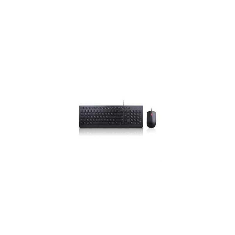 Kit Teclado y Mouse Lenovo Essential USB Spanish Color Negro