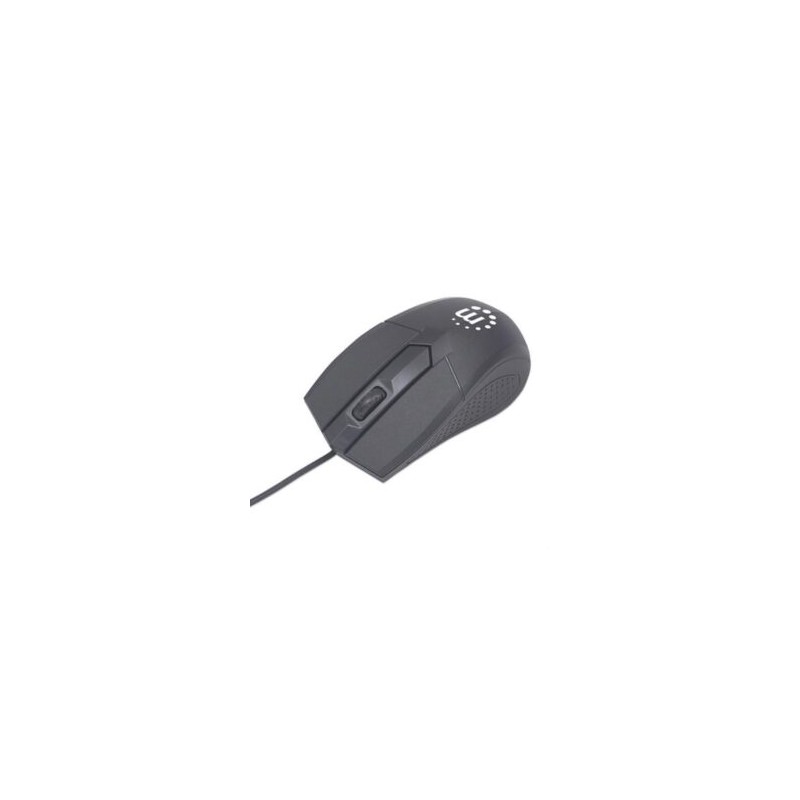 Kit Teclado y Mouse Manhattan Óptico Cableado 1000 ppp Color Negro