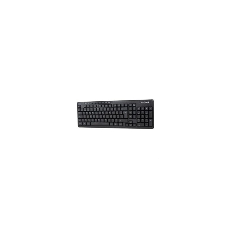 Kit Teclado y Mouse TechZone Inalámbrico 10m USB 1000 DPI Color Negro