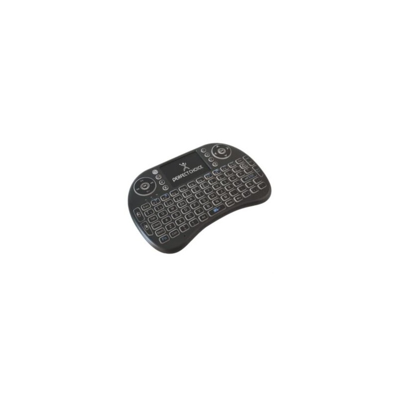 Mini Teclado Perfect Choice Entretenimiento Inalámbrico C/Touch Pad Color Negro