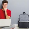 Mochila TechZone de 15.6? para Laptop Múltiples Compartimientos Color Negro con Gris