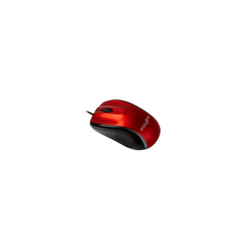Mouse Easy Line Óptico Alámbrico USB 1200dpi Color Rojo