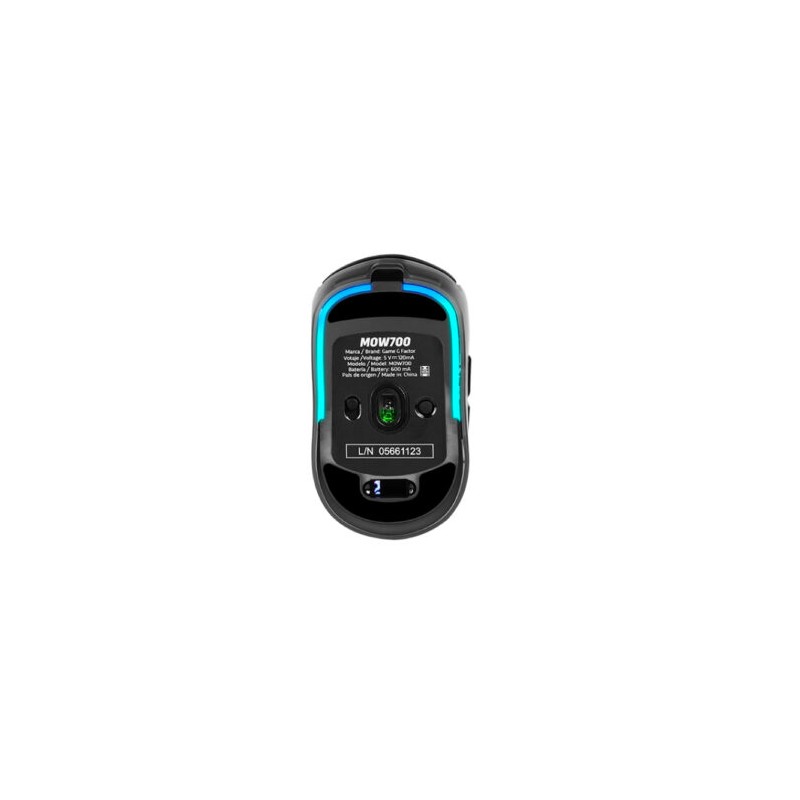 MOUSE GAME FACTOR MOW700 CARCASAS INTERCAMBIABLES 2.4G+BT PIXART 3395 26.000 DPI RGB NEGRO
