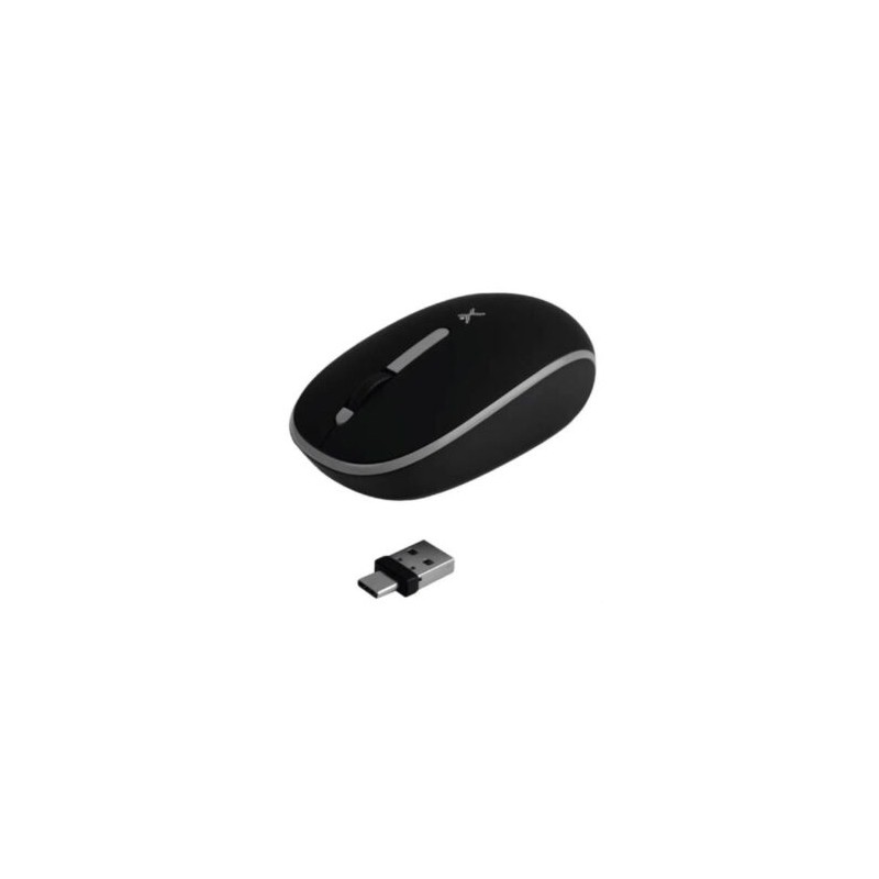 Mouse Inalámbrico Perfect Choice Whisper 2.4 GHz Conector Dual USB C/A Alcance 10m Color Negro