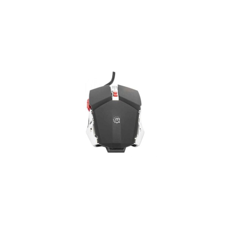 Mouse Manhattan Gaming Óptico LED 3200 dpi 7 Botones Color Negro-Plata