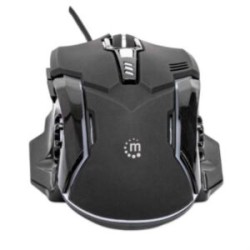 Mouse Manhattan Gaming Óptico LED 6 Botones Color Negro