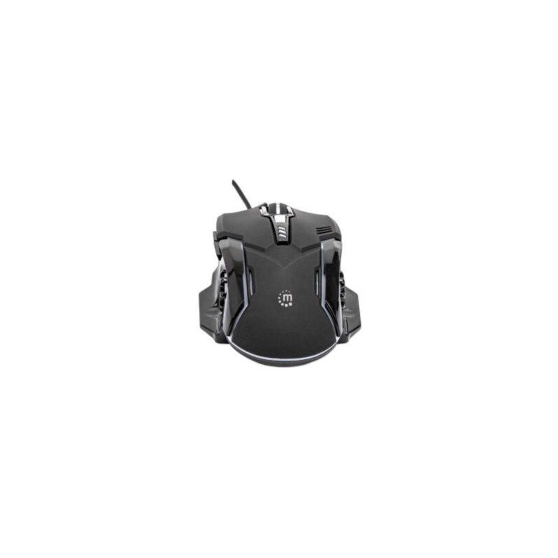 Mouse Manhattan Gaming Óptico LED 6 Botones Color Negro