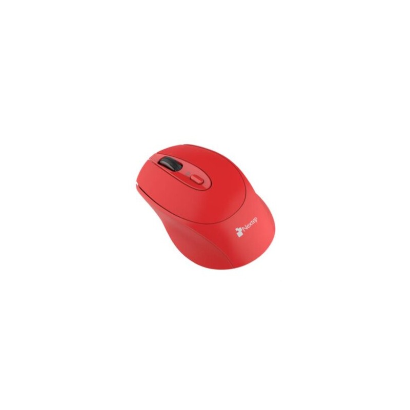 Mouse Nextep Inalámbrico Ergónomico USB 1600 dpi Batería Incluida Color Rojo