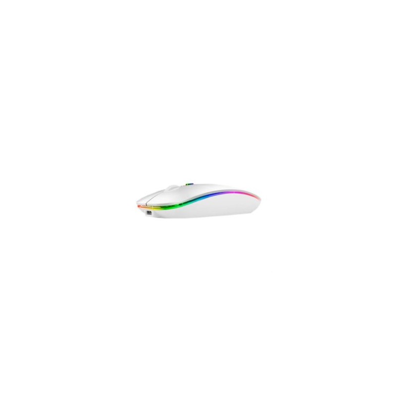 Mouse Nextep Inalámbrico Recargable Delgado/Silencioso RGB 1600 dpi Color Blanco