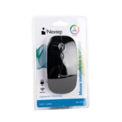 Mouse Nextep Inalámbrico Recargable Delgado/Silencioso RGB 1600 dpi Color Negro