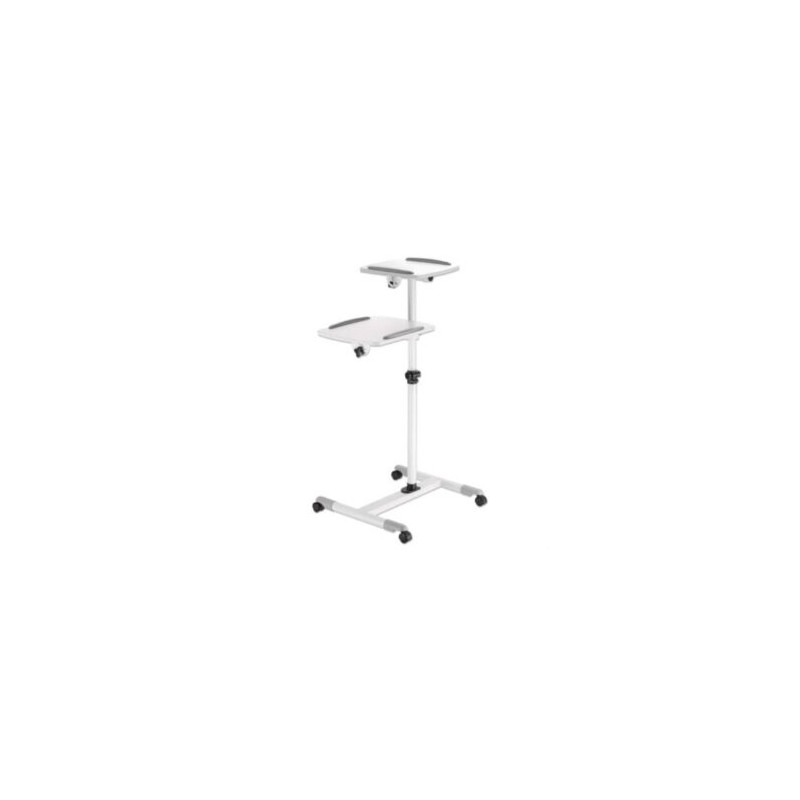 Soporte de Carrito Manhattan para Proyectores/Laptop Altura Ajustable Color Gris-Blanco