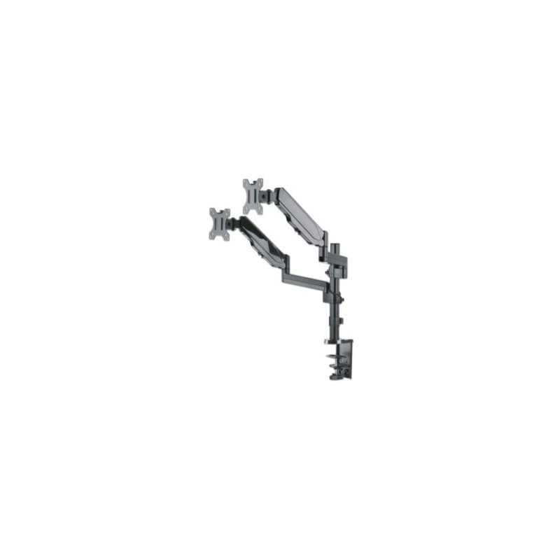 Soporte Monitor Manhattan Universal para 2 Monitores 17? a 32? Pistón Gas Hasta 8 Kg
