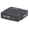 Switch KVM Manhattan Compacto 2 Puertos Desktop USB 2:1 Cables+Audio Color Negro