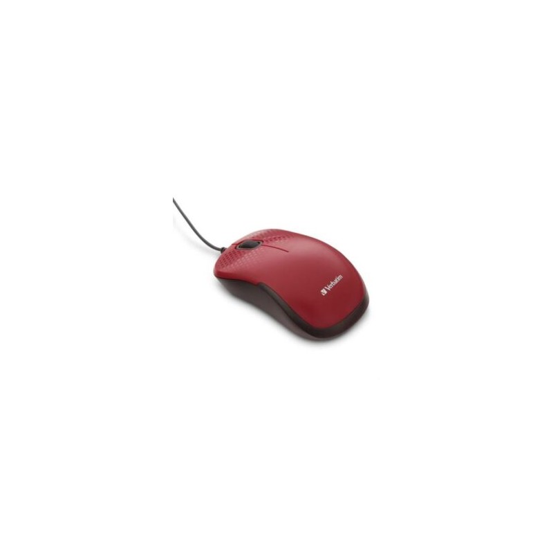 Mouse VERBATIM Silencioso Alámbrico Óptico – Rojo