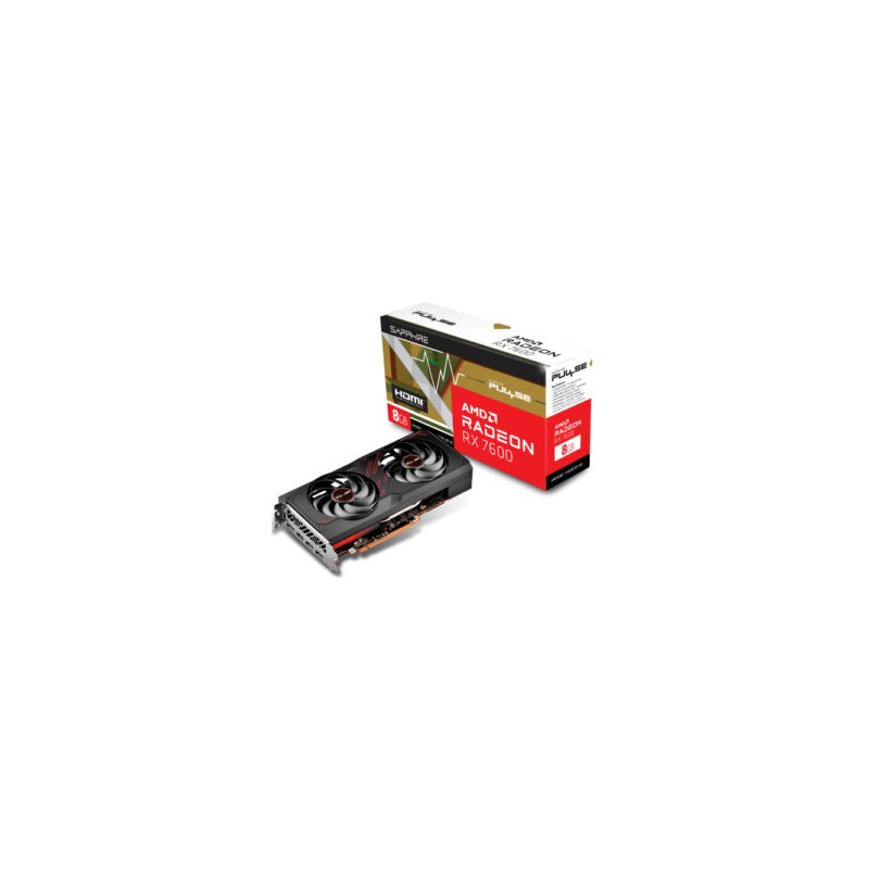 Tarjeta de Video Sapphire Pulse Radeon RX 7600 8GB OC Dual Fan GDDR6 128 bit 1xHDMI 3xDP
