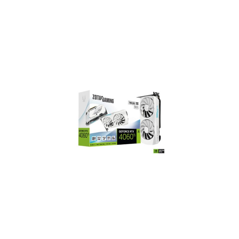 Tarjeta de Video Zotac Twin Edge GeForce RTX4060TI OC 8GB Dual Fan White GDDR6 128-bit PCIe 4.0 3xDP 1xHDMI