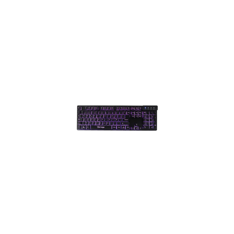 Teclado Vorago KB-502 Multimedia Iluminado RGB USB Color Negro