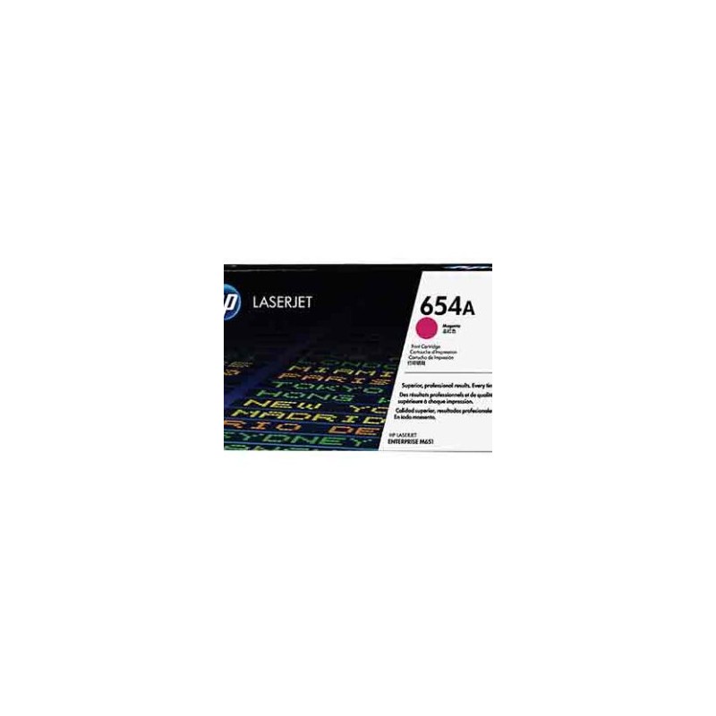 Cartucho Tóner original HP 654A LaserJet Magenta
