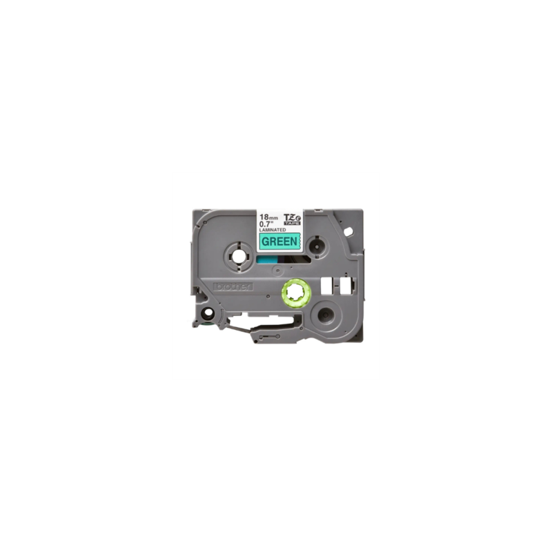 Cinta Brother TZE741 Laminada Negro Sobre Fondo Verde 18mmx8m PT300/310B/330/530