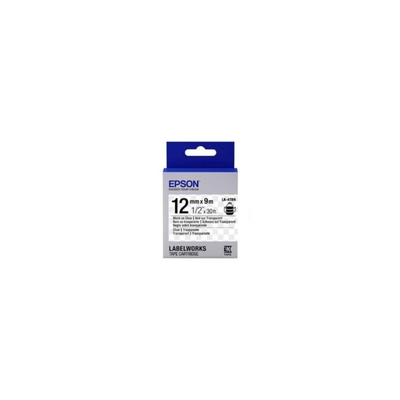 CINTA EPSON LABELWORKS NEGRO/TRANSPARENTE 12mm
