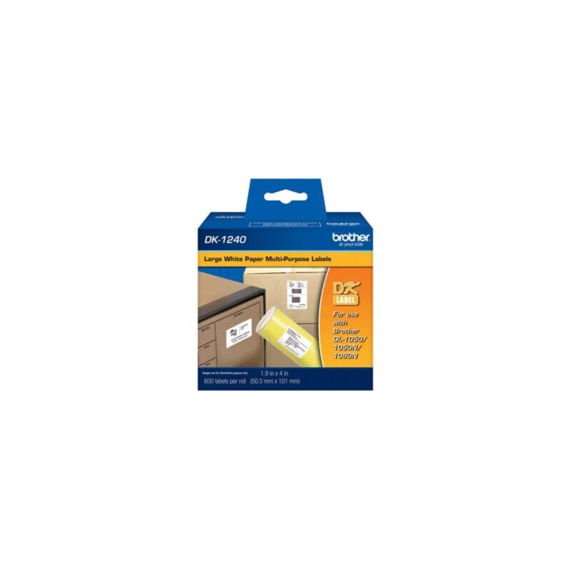 Etiquetas Brother DK1240 Precortada Papel Blanco 50.5mmx101mm 600 Etiquetas QL-1060N