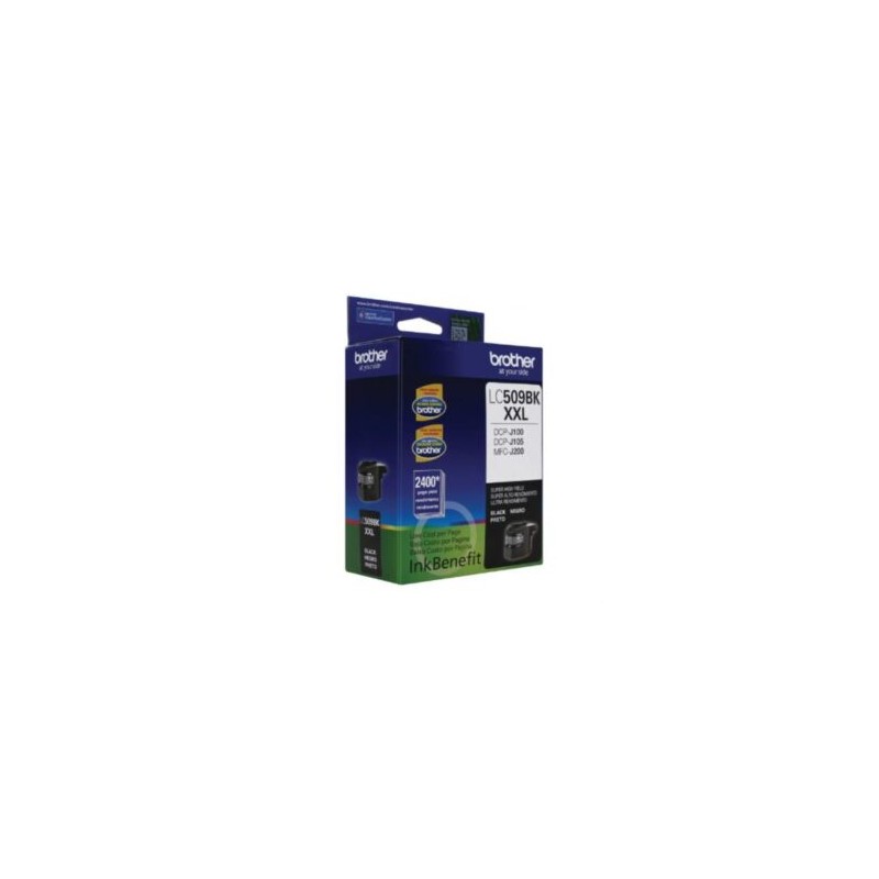 Tinta Brother LC509BK Súper Alto Rendimiento Hasta 2400 Páginas Color Negro
