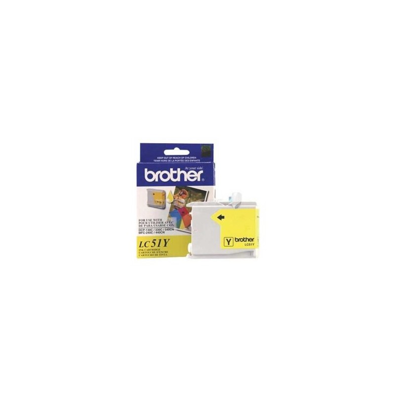 Tinta Brother LC51Y Rendimiento 400 Páginas MFC240C/DCP130C Color Amarillo