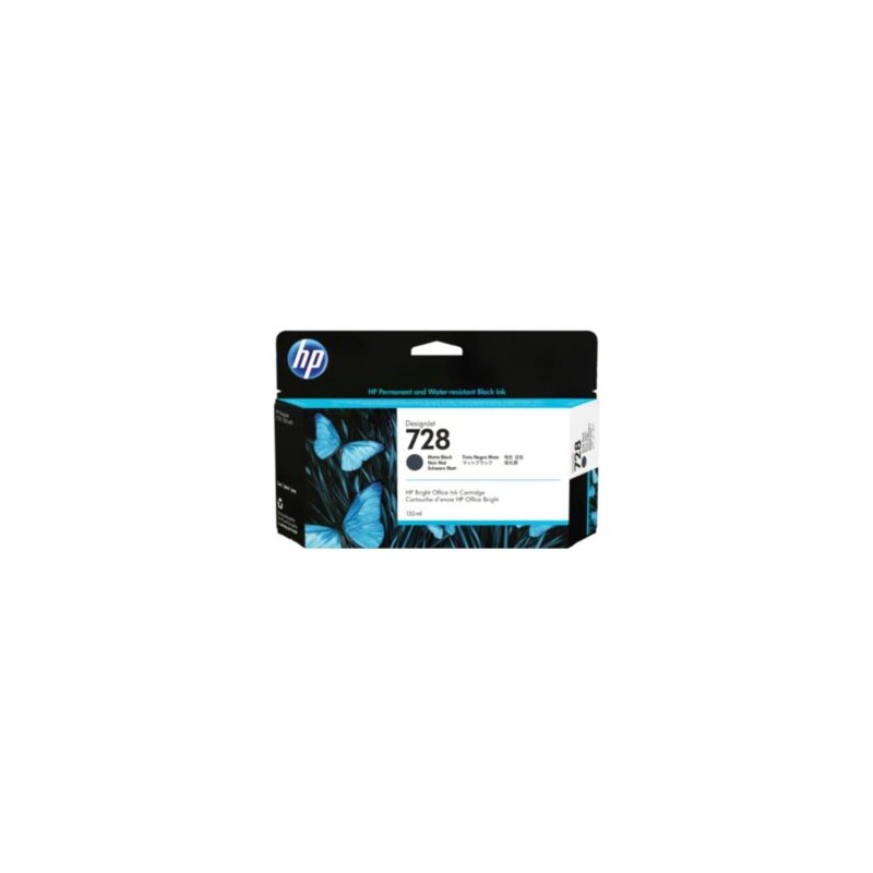 Tinta HP DesignJet 728 LF 130ml Color Negro Mate