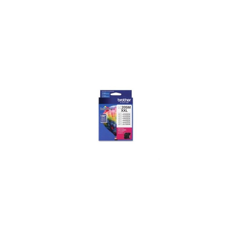 Tóner Brother LC205M Rendimiento 1200 Páginas MFCJ4420DW/MFCJ4620DW/MFCJ5720DW Color Magenta