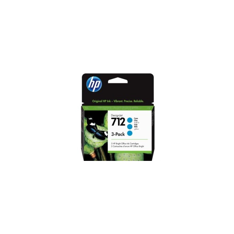 Tinta HP LF DesignJet 712 3 Pack 29ml Color Cian